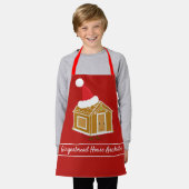 Gingerbread House Architect Rood Bruin Kerstmis Schort (Gedragen)