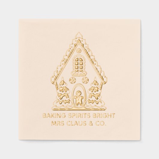 Gingerbread House Baking Corporate Christmas Folie Servetten (Voorkant)
