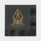 Gingerbread House Baking Corporate Christmas Folie Servetten (Voorkant)