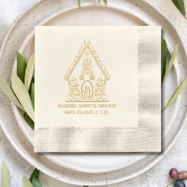 Gingerbread House Baking Corporate Christmas Folie Servetten