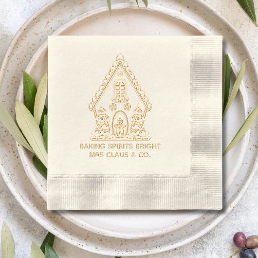 Gingerbread House Baking Corporate Christmas Folie Servetten