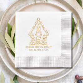 Gingerbread House Baking Corporate Christmas Folie Servetten