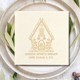 Gingerbread House Baking Corporate Christmas Folie Servetten