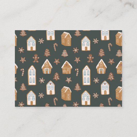 Gingerbread House Blue Baby Shower Book Request Informatiekaartje (Achterkant)