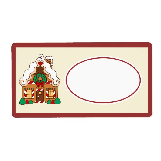 Gingerbread House Cadeau Label Label (Voorkant)