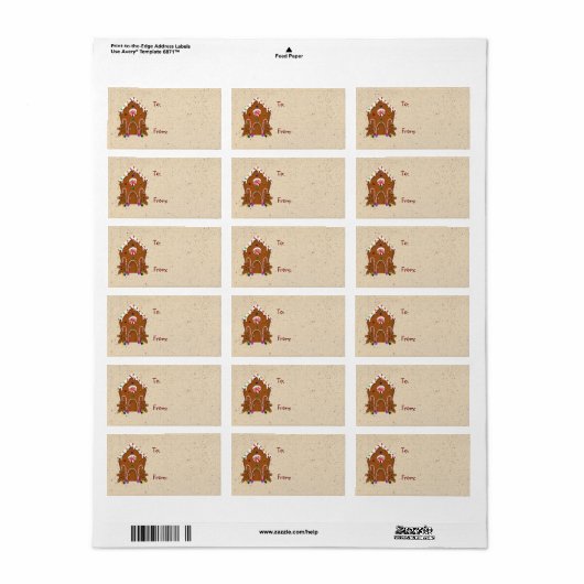 Gingerbread House Cadeaulabel Etiket (Full Sheet)