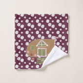 Gingerbread House Camper Wijn Bad Handdoek Set (Wasdoekje)