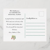 Gingerbread House | Candy Cane Green Folie Feestdagen Briefkaart (Achterkant)