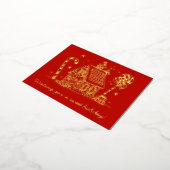 Gingerbread House | Candy Cane Red Folie Feestdagen Briefkaart (Gedraaid)