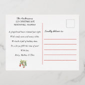 Gingerbread House | Candy Cane Red Folie Feestdagen Briefkaart (Achterkant)