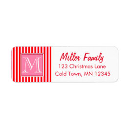 Gingerbread House Candy Cane Stripes Etiket