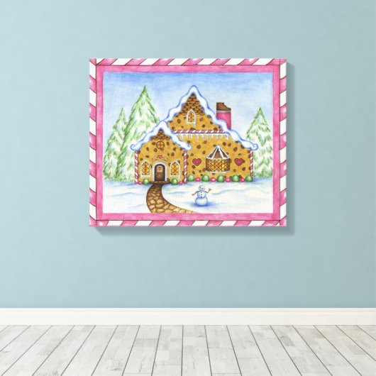 Gingerbread House Canvas Art Print (Insitu (Houten vloer))