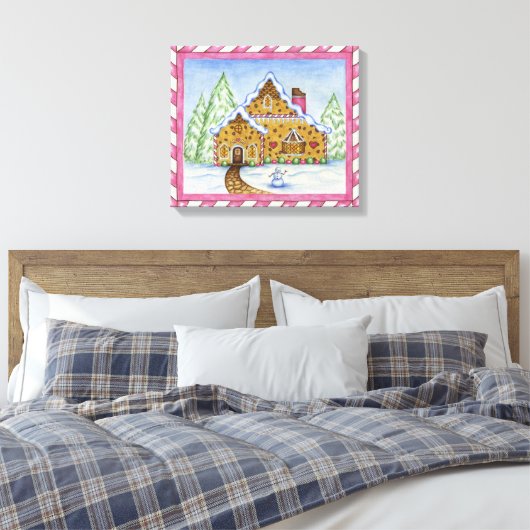 Gingerbread House Canvas Art Print (Insitu (Slaapkamer))