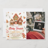 Gingerbread House Christmas Baby shower Foto Kaart (Voorkant)