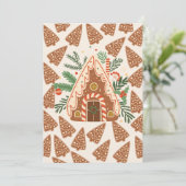 Gingerbread House Christmas Bake Decorating Party Kaart (Staand voorkant)