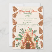 Gingerbread House Christmas Bake Decorating Party Kaart (Achterkant)