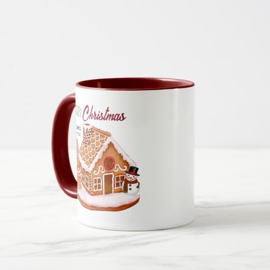 Gingerbread House Christmas Coffee Mok (Voorkant links)