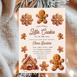 Gingerbread House Christmas Cookie Baby shower Kaart