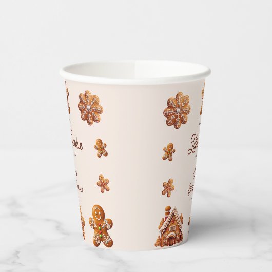 Gingerbread House Christmas Cookie Baby shower Papieren Bekers (Links)