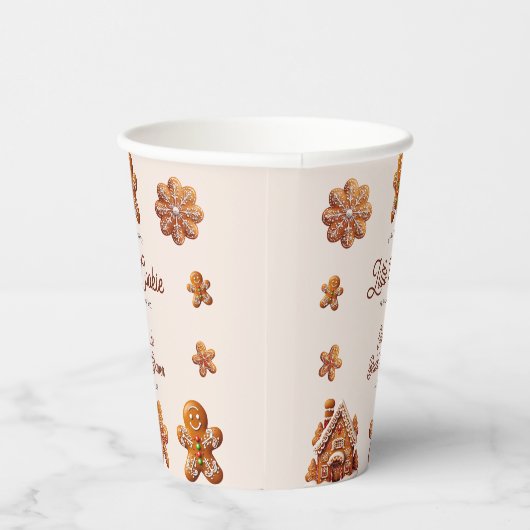 Gingerbread House Christmas Cookie Baby shower Papieren Bekers (Rechts)