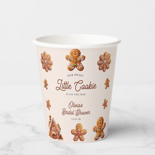 Gingerbread House Christmas Cookie Baby shower Papieren Bekers (Voorkant)