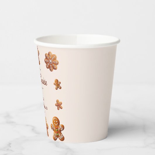 Gingerbread House Christmas Cookie Baby shower Papieren Bekers (Links)