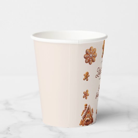 Gingerbread House Christmas Cookie Baby shower Papieren Bekers (Rechts)