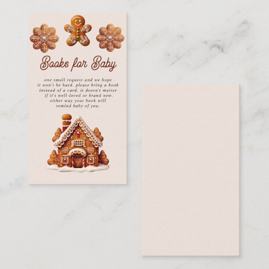 Gingerbread House Christmas Cookie Books voor Baby Informatiekaartje (Voorkant / Achterkant)