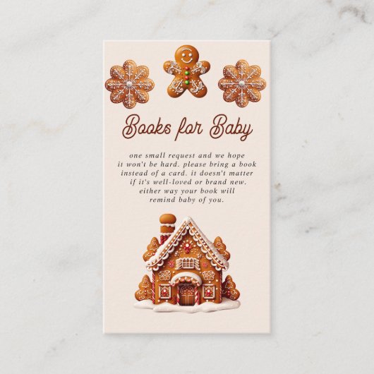 Gingerbread House Christmas Cookie Books voor Baby Informatiekaartje (Voorkant)