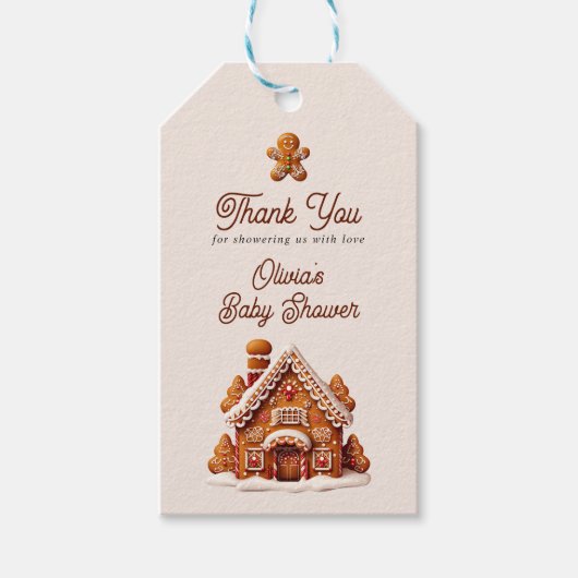Gingerbread House Christmas Cookie Dank u Cadeaulabel (Voorkant)