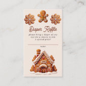 Gingerbread House Christmas Cookie Diaper Raffle Informatiekaartje (Voorkant)