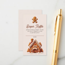 Gingerbread House Christmas Cookie Diaper Raffle Informatiekaartje