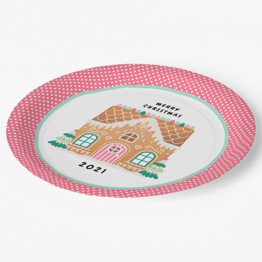 Gingerbread House | Christmas Cookie Exchange-app Papieren Bordje (Gekanteld)