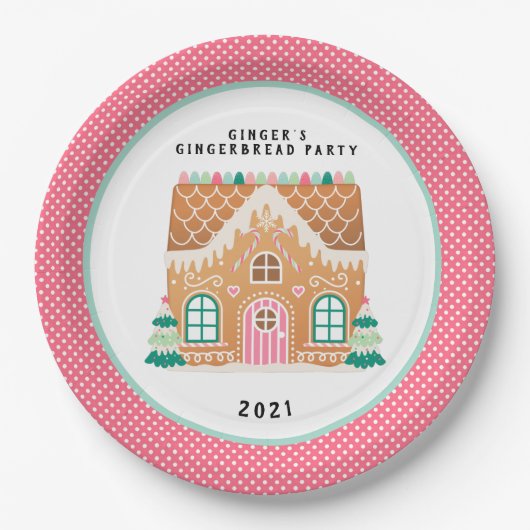 Gingerbread House | Christmas Cookie Exchange Papieren Bordje (Voorkant)