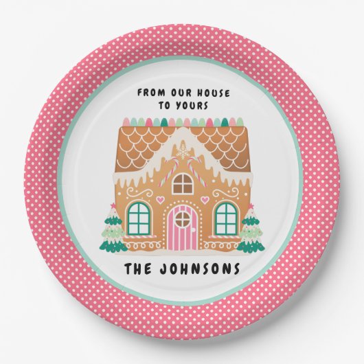Gingerbread House | Christmas Cookie Exchange Papieren Bordje (Voorkant)