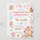 Gingerbread House Christmas Decorating Party Kaart (Voorkant)