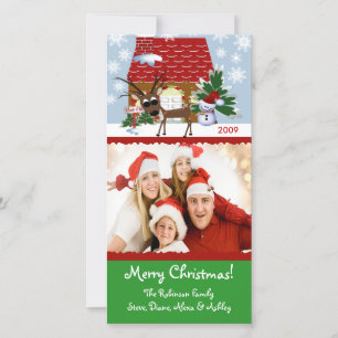 Gingerbread House Christmas Family Photo Card Feestdagenkaart