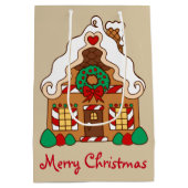 Gingerbread House Christmas Gift Bag Medium Cadeauzakje (Achterkant)