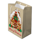Gingerbread House Christmas Gift Bag Medium Cadeauzakje (Achterkant Gekanteld)
