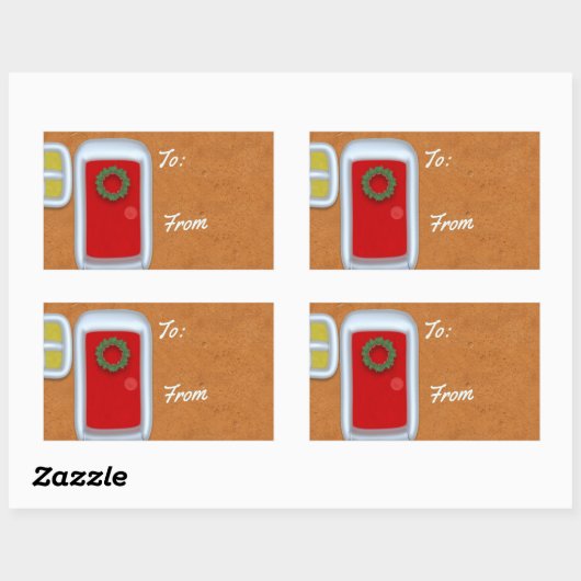 Gingerbread House Christmas Gift Label Sticker (Vel)