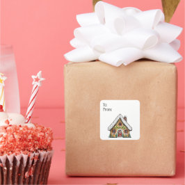 Gingerbread House Christmas Gift Label Stickers
