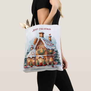Gingerbread House Christmas Holiday Canvas tas