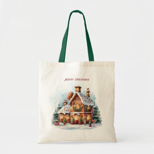 Gingerbread House Christmas Holiday Canvas tas (Voorkant)
