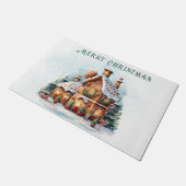 Gingerbread House Christmas Holiday Doormat Deurmat (Schuin)