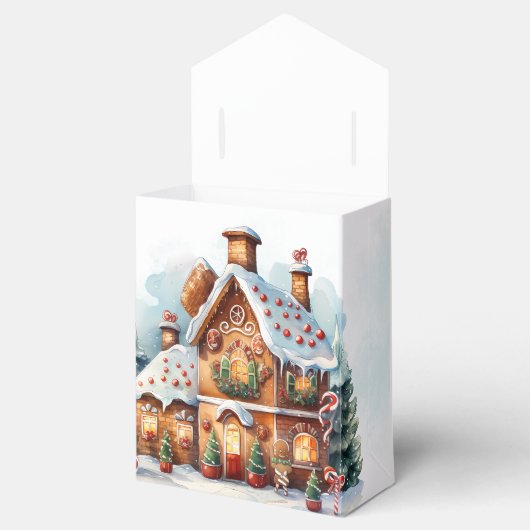 Gingerbread House Christmas Holiday Gift Box Bedankdoosjes (Geopend)