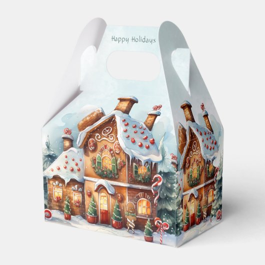 Gingerbread House Christmas Holiday Gift Box Bedankdoosjes (Achterkant)