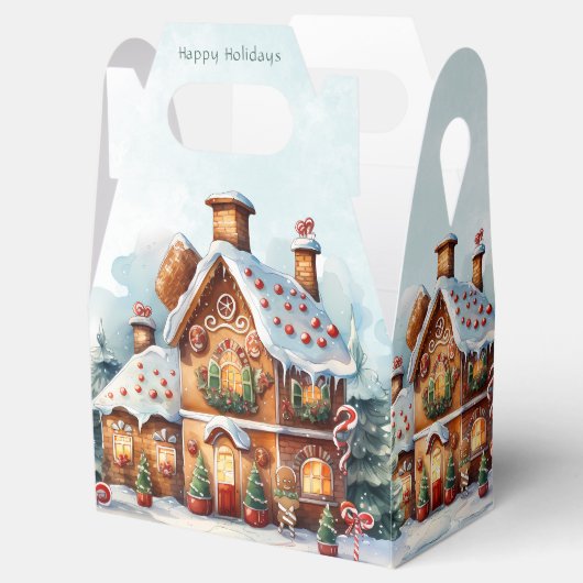 Gingerbread House Christmas Holiday Gift Box Bedankdoosjes (Geopend)