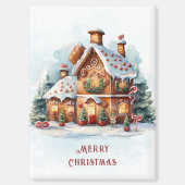 Gingerbread House Christmas Holiday Magnet (Voorkant)