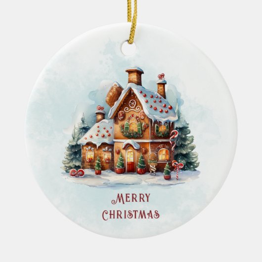 Gingerbread House Christmas Holiday Ornament (Voorkant)