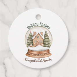 Gingerbread House Christmas Holiday Snow Wereldbol Bedankjes Labels